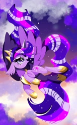 Size: 1080x1740 | Tagged: safe, artist:stacy_165cut, imported from derpibooru, twilight sparkle, alicorn, pony, the last problem, female, horn, jewelry, looking up, mare, older, older twilight, princess twilight 2.0, regalia, solo, spread wings, twilight sparkle (alicorn), wings