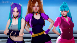 Size: 2560x1440 | Tagged: safe, artist:doppa, artist:doppelboner, imported from derpibooru, adagio dazzle, aria blaze, sonata dusk, human, 3d, fanart, honey select, humanized, the dazzlings, trio