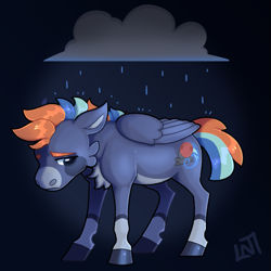 Size: 765x765 | Tagged: safe, artist:lastnight-light, imported from derpibooru, oc, oc:ace rally, pegasus, pony, cloud, male, rain, solo, stallion