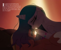 Size: 4096x3382 | Tagged: safe, artist:bearmation, imported from derpibooru, izzy moonbow, sprout cloverleaf, earth pony, pony, unicorn, eyes closed, female, g5, hair in face, high res, izzysprout, male, mare, morning ponies, shipping, stallion, straight, text