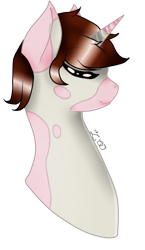 Size: 481x827 | Tagged: safe, artist:kat-the-true-kitkat, imported from derpibooru, oc, oc only, pony, unicorn, bust, commission, female, horn, mare, signature, simple background, solo, transparent background, unicorn oc, ych result