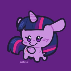 Size: 2000x2000 | Tagged: safe, artist:oodlesstuff, imported from derpibooru, twilight sparkle, alicorn, pony, beady eyes, chibi, cute, female, folded wings, horn, mare, purple background, simple background, solo, twiabetes, twilight sparkle (alicorn), wings