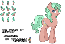 Size: 576x384 | Tagged: safe, artist:zeka10000, imported from derpibooru, oc, oc only, oc:enigan, oc:indrimea, earth pony, female, mare, pixel art, request, requested art, rpg maker, rpg maker mv, rpg maker vx ace, simple background, solo, sprite, text, trace, transparent background