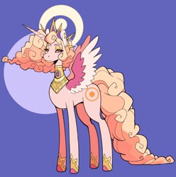 Size: 1784x1797 | Tagged: safe, artist:scarfyace, imported from derpibooru, princess celestia, alicorn, alternate cutie mark, alternate design, alternate hairstyle, crown, halo, hoof shoes, jewelry, lipstick, long tail, necklace, redesign, regalia, tail