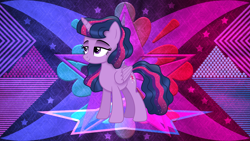 Size: 3840x2160 | Tagged: safe, artist:anime-equestria, artist:laszlvfx, edit, imported from derpibooru, twilight sparkle, alicorn, pony, alternate hairstyle, solo, twilight sparkle (alicorn), wallpaper, wallpaper edit