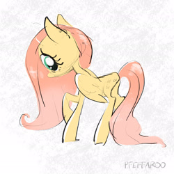 Size: 2048x2048 | Tagged: safe, artist:pfeffaroo, imported from derpibooru, fluttershy, pegasus, pony, butt, cute, daaaaaaaaaaaw, female, mare, plot, shyabetes, solo