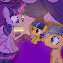 Size: 900x900 | Tagged: safe, artist:mlplary6, imported from derpibooru, flash sentry, twilight sparkle, oc, oc:star sparkle, alicorn, pegasus, pony, alicorn wings, bed, book, family, female, filly, flashlight, foal, male, mare, offspring, parent:flash sentry, parent:twilight sparkle, parents:flashlight, shipping, smiling, stallion, straight, twilight sparkle (alicorn), wings