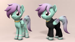 Size: 1920x1080 | Tagged: safe, artist:whiteskypony, imported from derpibooru, oc, oc only, pegasus, pony, 3d, clothes, collar, female, hoodie, mare, pants, solo