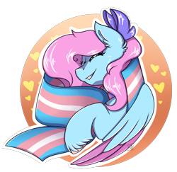 Size: 2312x2244 | Tagged: safe, artist:shamy-crist, imported from derpibooru, oc, oc only, oc:misty snow, pegasus, pony, female, mare, pride, pride flag, simple background, solo, transgender pride flag, transparent background