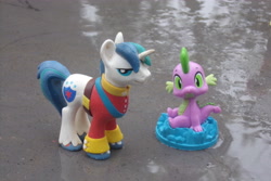 Size: 4608x3072 | Tagged: safe, artist:dingopatagonico, imported from derpibooru, shining armor, spike, dragon, pony, unicorn, irl, photo, toy