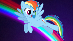 Size: 1366x768 | Tagged: safe, imported from derpibooru, rainbow dash, pegasus, pony, female, flying, g4, night, png, rainbow, sky, solo