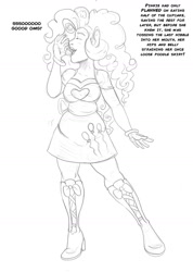 Size: 900x1267 | Tagged: safe, artist:arania, imported from derpibooru, pinkie pie, anthro, human, equestria girls, comic, cupcake, food, human to pony, humanized, solo, traditional art, transformation, transformation sequence