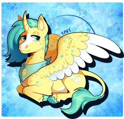 Size: 792x761 | Tagged: safe, artist:lastnight-light, imported from derpibooru, oc, oc:sunny daze, alicorn, pony, bust, lying, male, ponyloaf, portrait, prone, solo, stallion