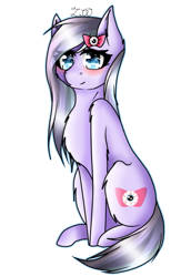 Size: 439x638 | Tagged: safe, artist:kat-the-true-kitkat, imported from derpibooru, oc, oc only, earth pony, pony, bow, chest fluff, earth pony oc, eyelashes, female, hair bow, mare, signature, simple background, smiling, solo, transparent background