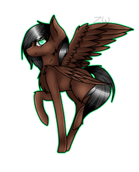 Size: 512x634 | Tagged: safe, artist:kat-the-true-kitkat, imported from derpibooru, oc, oc only, pegasus, pony, chest fluff, pegasus oc, raised hoof, simple background, smiling, solo, transparent background, wings