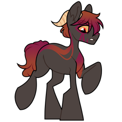 Size: 2000x2000 | Tagged: safe, alternate version, artist:moonert, imported from derpibooru, oc, oc only, pony, horns, male, raised hoof, simple background, solo, stallion, transparent background