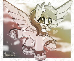 Size: 1354x1133 | Tagged: safe, artist:llametsul, imported from derpibooru, rainbow dash, deer, pegasus, reindeer, atg 2022, bell, blurry background, chest fluff, cute, ear fluff, flying, heart, heart eyes, looking at you, monochrome, newbie artist training grounds, reindeer dash, signature, solo, species swap, unshorn fetlocks, wingding eyes