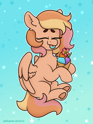 Size: 1500x2000 | Tagged: safe, artist:pink-pone, imported from derpibooru, oc, pegasus, pony, female, food, ice cream, mare, solo, tongue out