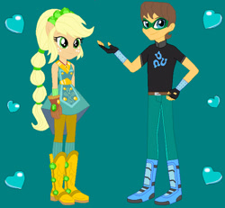 Size: 635x588 | Tagged: safe, imported from twibooru, applejack, equestria girls, image, needs more jpeg, solo