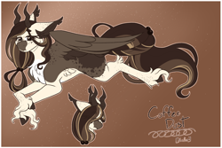 Size: 1800x1200 | Tagged: safe, artist:catboycrimez, imported from derpibooru, oc, oc:cofee dust, pegasus, pony, female, horns, mare, solo