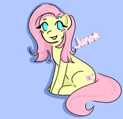 Size: 750x722 | Tagged: safe, artist:juno⋆, imported from derpibooru, fluttershy, pony, female, mare, original art, sitting, solo, wingless