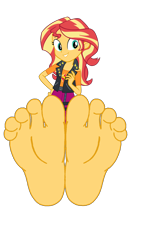 Size: 900x1600 | Tagged: safe, artist:invisibleink, edit, imported from derpibooru, sunset shimmer, human, equestria girls, equestria girls series, barefoot, base used, clothes, feet, female, fetish, foot fetish, foot focus, simple background, skirt, soles, solo, toes, transparent background, vector, vest