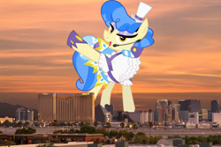 Size: 1024x682 | Tagged: safe, artist:jhayarr23, artist:thegiantponyfan, imported from derpibooru, sapphire shores, earth pony, pony, female, giant pony, giant sapphire shores, giant/macro earth pony, giantess, highrise ponies, irl, las vegas, macro, mare, mega giant, nevada, photo, ponies in real life