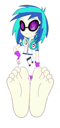 Size: 3993x8450 | Tagged: safe, artist:masem, imported from derpibooru, dj pon-3, vinyl scratch, human, equestria girls, rainbow rocks, barefoot, base used, feet, female, fetish, foot fetish, foot focus, headphones, simple background, soles, solo, toes, transparent background, vector