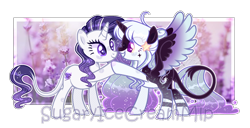 Size: 2112x1084 | Tagged: safe, artist:sugaryicecreammlp, imported from derpibooru, oc, oc only, oc:lavender, oc:lunar breeze, alicorn, pony, unicorn, base used, female, mare, simple background, transparent background