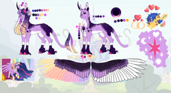 Size: 1280x698 | Tagged: safe, artist:malinraf1615, imported from derpibooru, flash sentry, twilight sparkle, alicorn, classical unicorn, pegasus, pony, unicorn, the last problem, cloven hooves, colored wings, curved horn, female, flashlight, horn, leonine tail, male, mare, multicolored wings, older, older twilight, princess twilight 2.0, reference sheet, screencap reference, shipping, stallion, straight, twilight sparkle (alicorn), unshorn fetlocks, wings