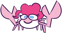 Size: 4625x2470 | Tagged: safe, artist:threetwotwo32232, imported from derpibooru, pinkie pie, crab, crabified, simple background, solo, species swap, transparent background