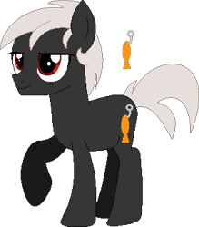 Size: 299x342 | Tagged: safe, artist:selenaede, artist:victorfazbear, imported from derpibooru, bird, earth pony, penguin, pony, crossover, cutie mark, g4, male, pingu, pingu (character), ponified, raised hoof, raised leg, red eyes, rule 85, simple background, stallion, tail, teenager, transparent background, white hair, white mane, white tail