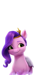 Size: 339x736 | Tagged: safe, imported from derpibooru, pipp petals, pegasus, pony, adorapipp, cute, female, g5, headband, jewelry, mare, royalty, simple background, solo, tiara, transparent background