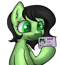 Size: 2318x2461 | Tagged: safe, artist:dumbwoofer, imported from derpibooru, oc, oc:filly anon, earth pony, pony, chest fluff, cute, cute license, female, filly, foal, hat, id card, license, nurse hat, nurse outfit, simple background, smiling, solo, transparent background