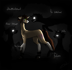 Size: 1084x1054 | Tagged: safe, artist:kat-the-true-kitkat, imported from derpibooru, oc, oc only, pony, shadow pony, unicorn, female, horn, looking back, mare, unicorn oc