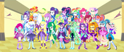 Size: 828x347 | Tagged: safe, artist:limedazzle, artist:mixiepie, artist:pink1ejack, imported from derpibooru, adagio dazzle, applejack, aria blaze, fluttershy, fuchsia blush, gloriosa daisy, indigo zap, lavender lace, lemon zest, moondancer, pinkie pie, rainbow dash, rarity, sci-twi, sonata dusk, sour sweet, starlight glimmer, sugarcoat, sunny flare, sunset shimmer, trixie, twilight sparkle, wallflower blush, oc, equestria girls, friendship games, legend of everfree, rainbow rocks, alternate hairstyle, boots, cafeteria, canterlot high, clothes, cowboy boots, crystal guardian, crystal wings, gloves, high heel boots, humane five, humane seven, humane six, ponied up, shadow five, shoes, simple background, solo, super ponied up, the dazzlings, trixie and the illusions, wings