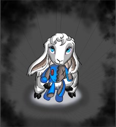 Size: 641x704 | Tagged: safe, artist:lambs prey, imported from derpibooru, oc, oc:prey, lamb, sheep, fanfic:prey and a lamb, doll, fanfic art, runt, toy