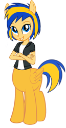 Size: 1128x2178 | Tagged: safe, artist:205tob, imported from derpibooru, oc, oc:flare spark, centaur, taur, equestria girls, clothes, crossed arms, cute, female, jacket, looking at you, shirt, simple background, smiling, solo, transparent background