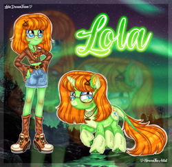 Size: 3429x3338 | Tagged: safe, artist:loladreamteam, artist:noreentheartist, imported from derpibooru, oc, oc only, oc:lola, human, pony, unicorn, equestria girls