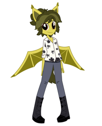 Size: 1133x1402 | Tagged: safe, artist:kusochekcat, imported from derpibooru, oc, oc only, anthro, equestria girls, bat wings, simple background, solo, white background, wings