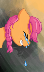 Size: 478x774 | Tagged: safe, artist:anderdraws, imported from derpibooru, sunny starscout, earth pony, pony, bust, crying, eyes closed, female, g5, lonely, mare, portrait, profile, solo, tears of sadness, teary eyes