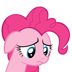 Size: 6000x6000 | Tagged: safe, artist:ganighost, imported from derpibooru, pinkie pie, earth pony, pony, pinkie pride, absurd resolution, female, floppy ears, frown, looking down, mare, poor pinkie pie, sad, simple background, solo, transparent background, vector