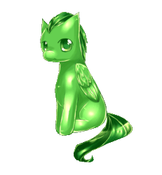 Size: 600x650 | Tagged: safe, artist:aquagalaxy, imported from derpibooru, oc, oc only, oc:emerald rescue, pegasus, pony, animated, blinking, green, simple background, solo, transparent background