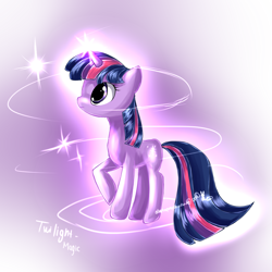 Size: 1200x1200 | Tagged: safe, artist:aquagalaxy, imported from derpibooru, twilight sparkle, pony, unicorn, gradient background, solo, unicorn twilight