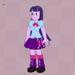 Size: 800x800 | Tagged: safe, artist:domedvortex, imported from derpibooru, twilight sparkle, alicorn, human, equestria girls, animated, caroling, clothes, derp, gif, hypnosis, hypnotized, long dress, long skirt, skirt, solo, transformation, transforming clothes, twilight sparkle (alicorn)