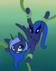 Size: 1778x2247 | Tagged: safe, artist:dusthiel, imported from derpibooru, princess luna, alicorn, pony, atg 2022, both cutie marks, female, mare, newbie artist training grounds, solo, tentacles