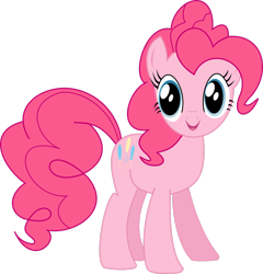 Size: 2400x2498 | Tagged: safe, artist:pangbot, imported from derpibooru, pinkie pie, earth pony, pony, call of the cutie, female, high res, looking at you, mare, simple background, smiling, solo, transparent background, vector