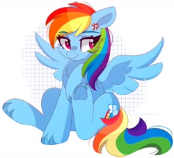 Size: 1652x1497 | Tagged: safe, artist:cinnamontee, imported from derpibooru, rainbow dash, pegasus, pony, angry, chart, cross-popping veins, cute, dashabetes, eye clipping through hair, eyebrows, eyebrows visible through hair, female, frog (hoof), frown, madorable, mare, raised hoof, signature, simple background, sitting, solo, spread wings, underhoof, white background, wings