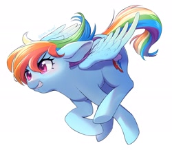 Size: 2048x1789 | Tagged: safe, artist:dos_towel, imported from derpibooru, rainbow dash, pegasus, pony, female, mare, running, simple background, solo, spread wings, white background, wings