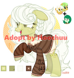 Size: 1280x1340 | Tagged: safe, artist:hoochuu, artist:mint-light, imported from derpibooru, wallflower blush, oc, oc only, earth pony, pony, equestria girls, base used, braid, clothes, eyelashes, female, mare, raised hoof, simple background, white background